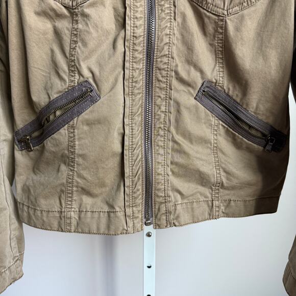 LOFT sz 6 tan khaki zip up jacket - Picture 3 of 7
